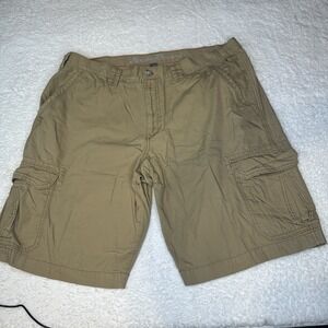 Eddie Bauer Cargo Shorts 40 Tan Hi Rise Hiking Outdoors Relax Pockets
